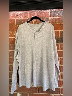 George Light Gray Long Sleeve Thermal Henley Shirt